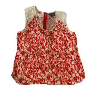 Classiques Entier Nordstrom Red White Silk Blend Layered Tank Womens